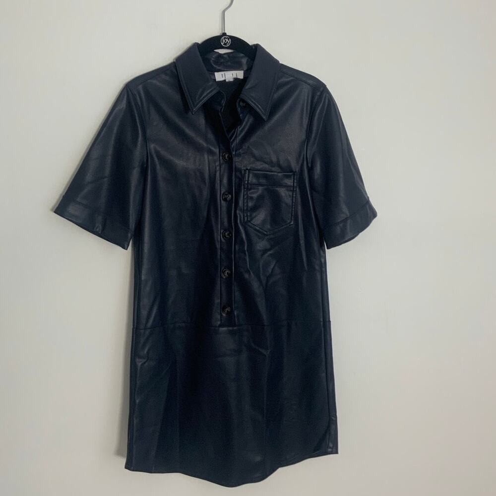 THML Faux Leather Nacy Popover Dress Women's size XS